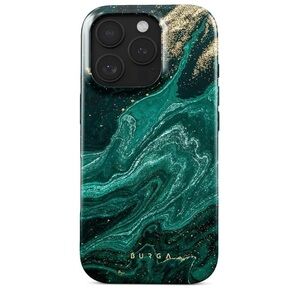 BURGA Emerald Pool Green and Gold Metallic Phone Case for iPhone 16 Pro Max 6.9"